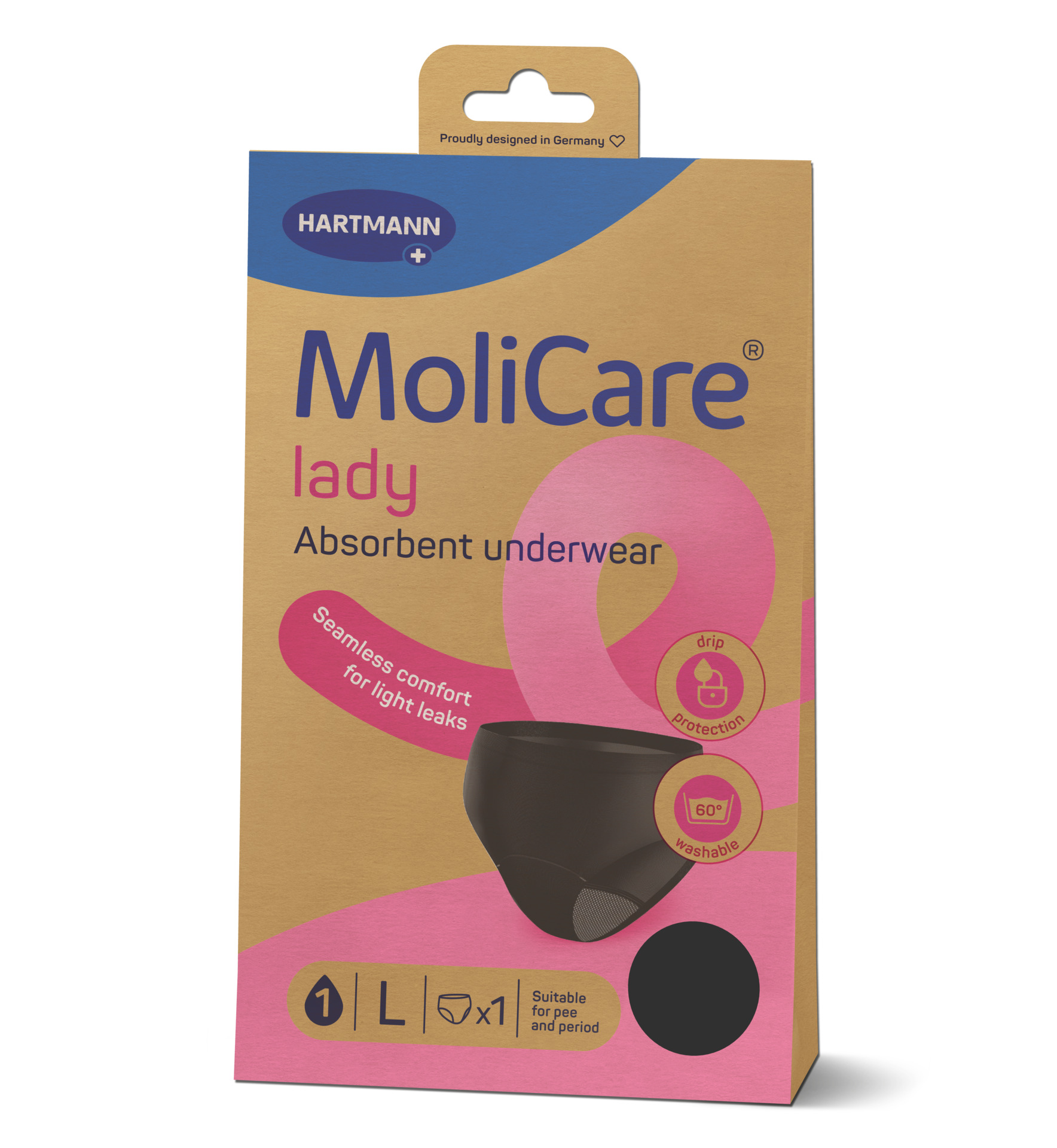 Confezione MoliCare lady Absorbent underwear di Hartmann, intimo assorbente lavabile per perdite leggere
